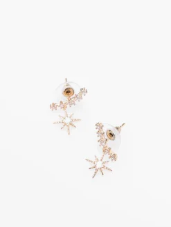Best La Modeuse Boucles d'oreilles avec pendentif étoile à strass Doré