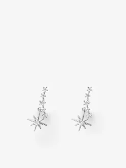 Outlet La Modeuse Boucles d'oreilles avec pendentif étoile à strass Argenté