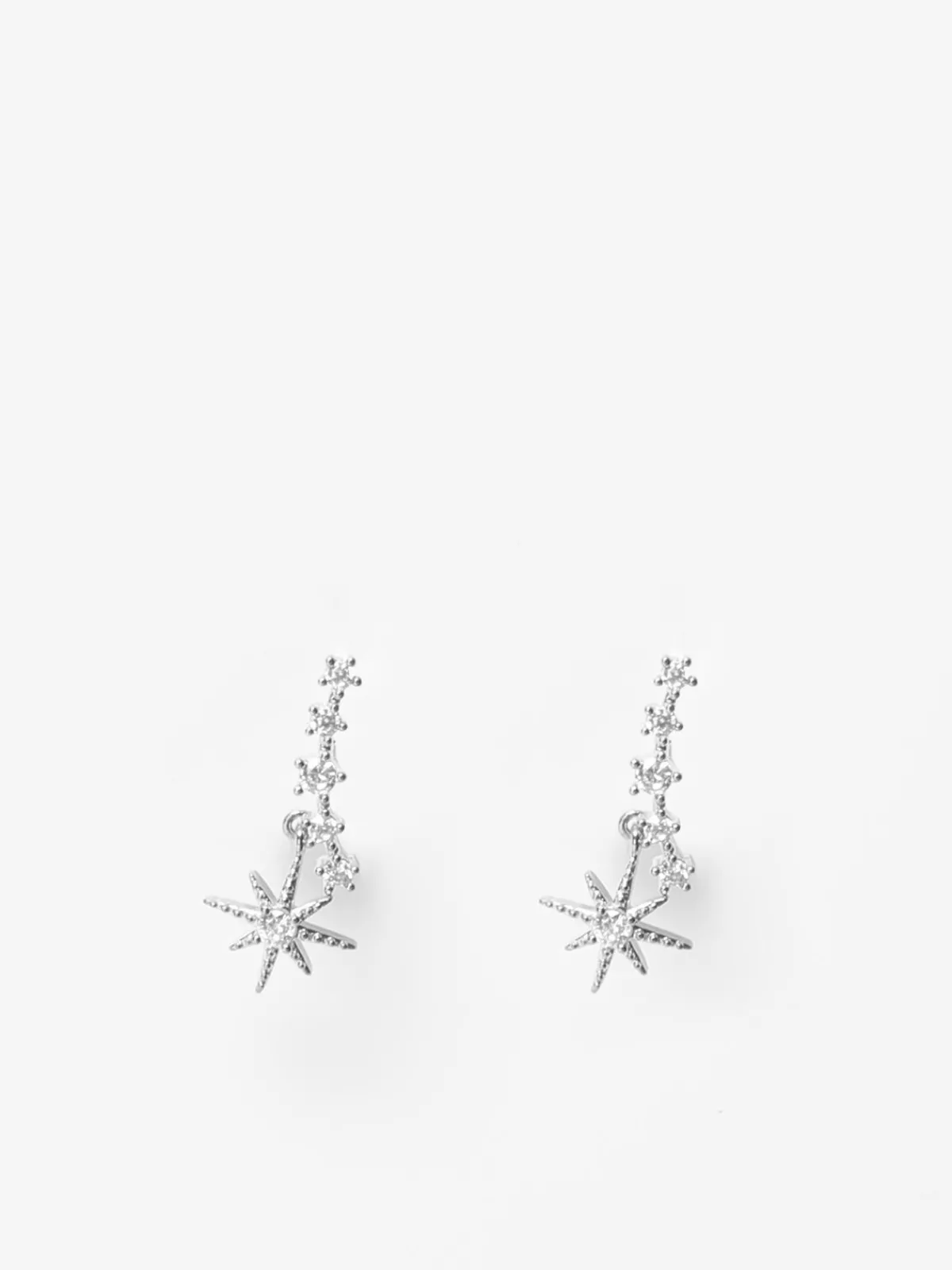 Outlet La Modeuse Boucles d'oreilles avec pendentif étoile à strass Argenté