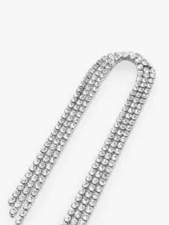 New La Modeuse Boucles d'oreilles pendantes en arc strassé Argenté