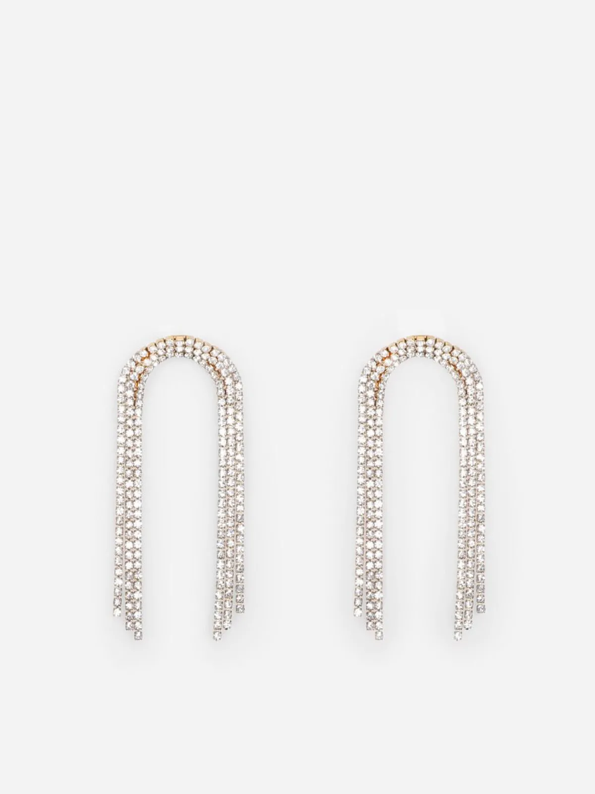 La Modeuse Boucles d'oreilles pendantes en arc strassé Doré