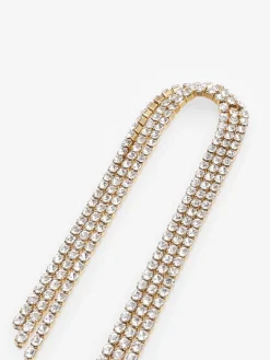 La Modeuse Boucles d'oreilles pendantes en arc strassé Doré