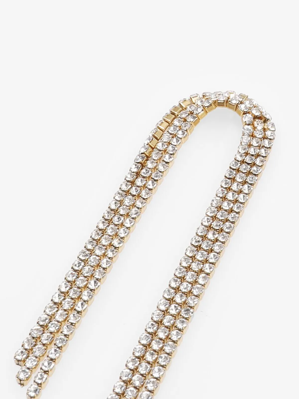 La Modeuse Boucles d'oreilles pendantes en arc strassé Doré
