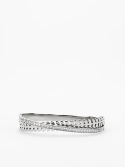 Clearance La Modeuse Bracelet croisé avec épis et strass Argenté