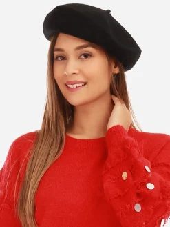 Sale La Modeuse Béret en laine Noir