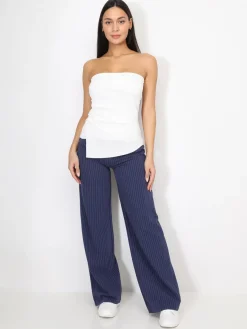 Discount La Modeuse Bustier asymétrique à fronces Blanc