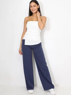 Discount La Modeuse Bustier asymétrique à fronces Blanc