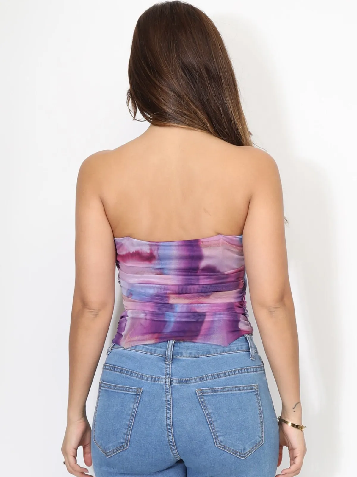 New La Modeuse Bustier corset en tulle tie and dye Lilas