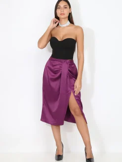 Clearance La Modeuse Bustier court corset à zip Noir