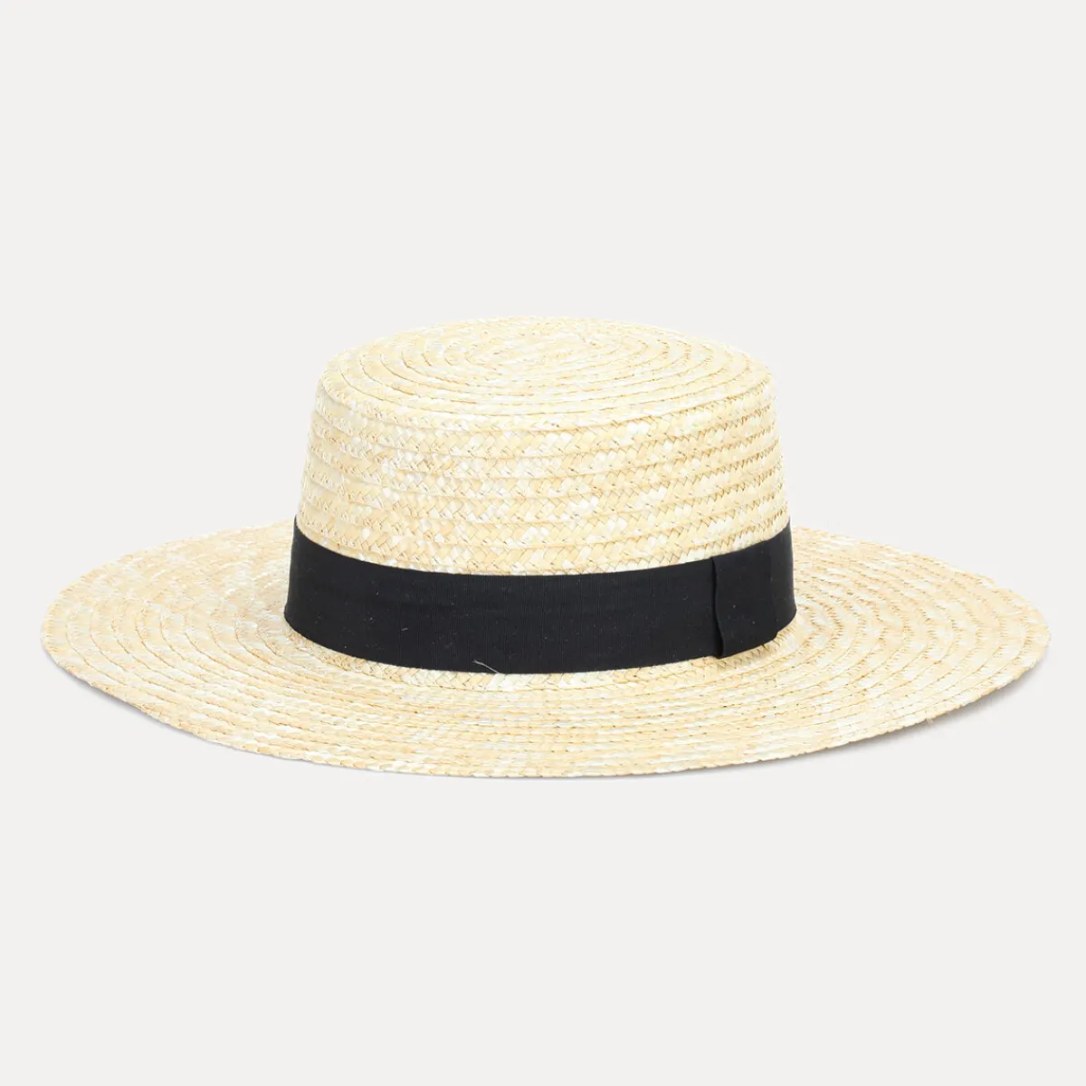 Sale La Modeuse Canotier en paille avec ruban Noir