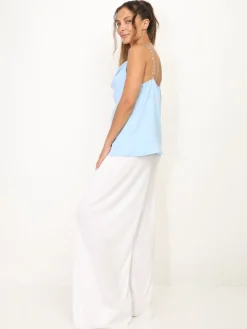 Clearance La Modeuse Caraco à bretelles en strass BleuClair
