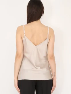 New La Modeuse Caraco à col V en dentelle Beige
