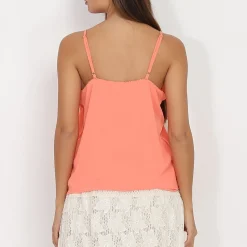 Online La Modeuse Caraco avec liseré doré Corail