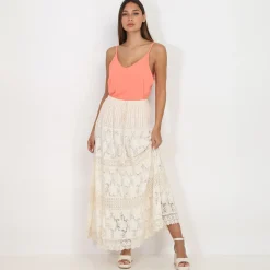Online La Modeuse Caraco avec liseré doré Corail