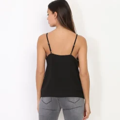 Outlet La Modeuse Caraco avec liseré doré Noir