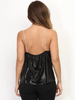 Online La Modeuse Caraco bénitier effet lamé Noir