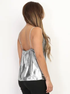 Clearance La Modeuse Caraco bénitier effet lamé Argenté