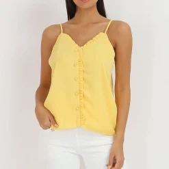 Discount La Modeuse Caraco fluide à petits volants Jaune