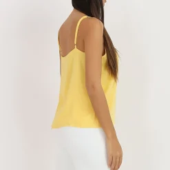 Discount La Modeuse Caraco fluide à petits volants Jaune