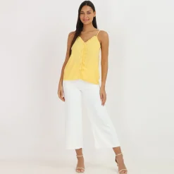 Discount La Modeuse Caraco fluide à petits volants Jaune