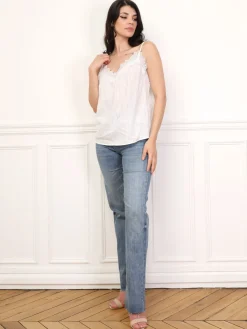 Discount La Modeuse Caraco texturé à détail crochet Blanc