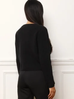 Best La Modeuse Cardigan à boutons dorés et poches Noir