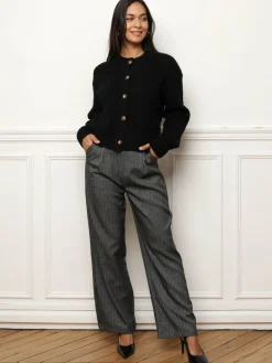 Discount La Modeuse Cardigan à boutons marbrés Noir