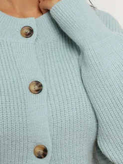 Sale La Modeuse Cardigan à boutons marbrés BleuClair