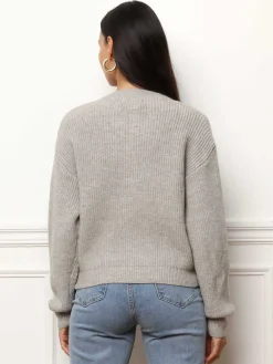Sale La Modeuse Cardigan à boutons marbrés Gris