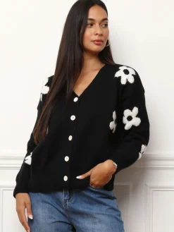 Clearance La Modeuse Cardigan à imprimé fleuri