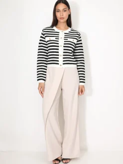 Best La Modeuse Cardigan à rayures et boutons dorés