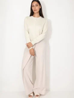 New La Modeuse Cardigan classique à col rond et boutons Beige