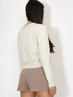 Outlet La Modeuse Cardigan col v et boutons Beige