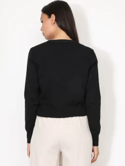 New La Modeuse Cardigan col v et boutons Noir