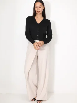 New La Modeuse Cardigan col v et boutons Noir