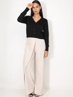 New La Modeuse Cardigan col v et boutons Noir