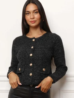 Hot La Modeuse Cardigan en maille brillante