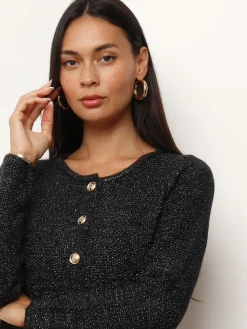 Hot La Modeuse Cardigan en maille brillante