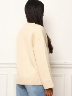 New La Modeuse Cardigan oversize à poches Beige