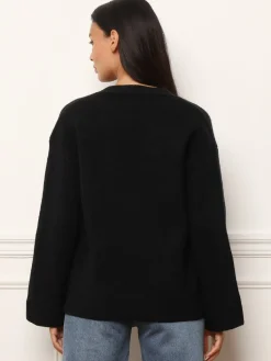 Hot La Modeuse Cardigan oversize à poches Noir