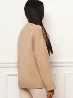 New La Modeuse Cardigan oversize à poches Camel