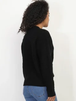 Discount La Modeuse Cardigan texturé à boutons dorés Noir