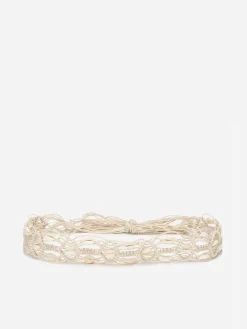 Sale La Modeuse Ceinture en macramé à coquillages Beige