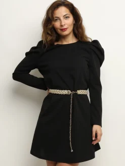 Discount La Modeuse Ceinture tressée avec fils brillants Doré