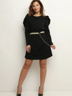 Discount La Modeuse Ceinture tressée avec fils brillants Doré