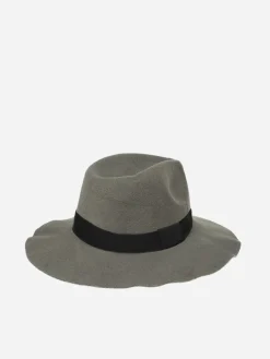 Outlet La Modeuse Chapeau en feutrine à galon Gris