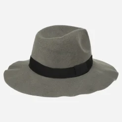 Outlet La Modeuse Chapeau en feutrine à galon Gris