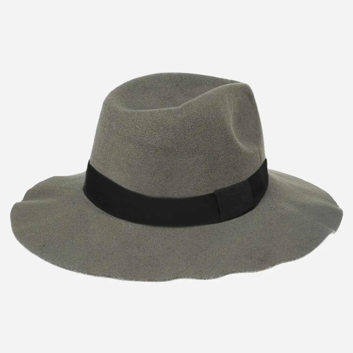 Outlet La Modeuse Chapeau en feutrine à galon Gris
