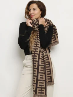 Clearance La Modeuse Écharpe duveteuse à motif "E"