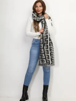 Clearance La Modeuse Écharpe duveteuse à motif "E"